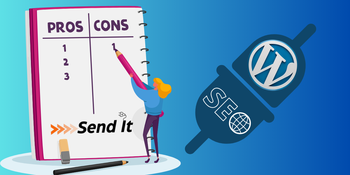 pros and cons of seo plugins for wordpress - feature image